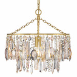 Elsa Tiered Pendant - Antique Gold / Crystal