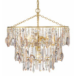 Elsa Tiered Pendant - Antique Gold / Crystal