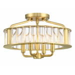 Farris Ceiling Light - Aged Brass / Clear