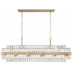 Hayes Linear Chandelier - Aged Brass / Crystal