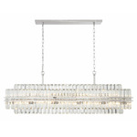 Hayes Linear Chandelier - Polished Nickel / Crystal