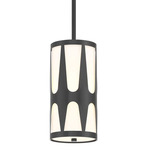 Royston Cylinder Pendant - Black / White