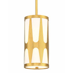 Royston Cylinder Pendant - Antique Gold / White