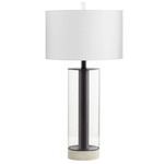 Messier Table Lamp - Gunmetal / White Linen