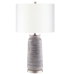 Bilbao Table Lamp - Satin Nickel / White Linen