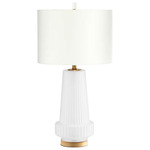 Mila Table Lamp - Aged Brass / White Linen