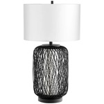 Nexus Table Lamp - Pewter / White Linen