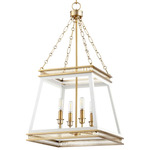 Gerard Pendant - Aged Brass / White