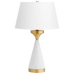 Solid Snow Table Lamp - Gold / White / White Linen