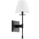 Kubel Wall Sconce - Black / White Linen