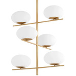 Pod Chandelier - Aged Brass / White