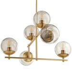 Edmonds Chandelier - Aged Brass / Smoke