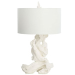 Driftwood Table Lamp - White / White Linen