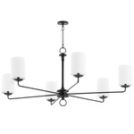 Ginevra Chandelier - Black / White Linen