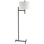 Ladon Floor Lamp - Black / White Linen