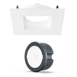 H Series 3IN Square Warm Dim Downlight Trim 24-PACK - White