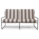 Desert Outdoor Sofa - Black / Chocolate Stripe