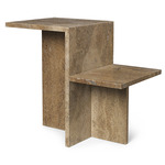 Distinct Side Table - Dark Brown Travertine