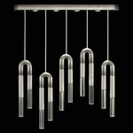 Antonia Linear Multi Light Pendant - Ombre Silver / Nickel / Smoke / Clear
