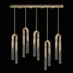 Antonia Linear Multi Light Pendant - Ombre Bronze / Nickel / No Skin / Clear