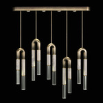 Antonia Linear Multi Light Pendant - Ombre Bronze / Brass / Smoke / Clear