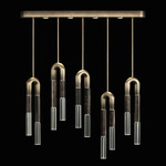 Antonia Linear Multi Light Pendant - Ombre Bronze / Nickel / Charcoal / Clear