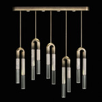 Antonia Linear Multi Light Pendant - Ombre Bronze / Nickel / Smoke / Clear