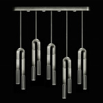 Antonia Linear Multi Light Pendant - Ombre Silver / Nickel / No Skin / Clear
