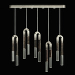 Antonia Linear Multi Light Pendant - Ombre Silver / Nickel / Charcoal / Clear