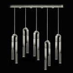 Antonia Linear Multi Light Pendant - Ombre Silver / Brass / No Skin / Clear