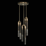 Antonia Round Multi Light Pendant - Ombre Bronze / Brass / Charcoal / Clear