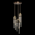 Antonia Round Multi Light Pendant - Ombre Bronze / Brass / Smoke / Clear