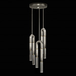 Antonia Round Multi Light Pendant - Ombre Silver / Brass / No Skin / Clear