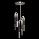 Antonia Round Multi Light Pendant - Ombre Silver / Nickel / Charcoal / Clear