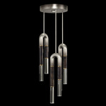 Antonia Round Multi Light Pendant - Ombre Silver / Brass / Charcoal / Clear