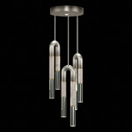 Antonia Round Multi Light Pendant - Ombre Silver / Brass / Smoke / Clear