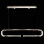 Antonia Linear Pendant - Ombre Silver / Nickel / Charcoal / Clear