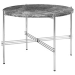 TS Small Round Coffee Table - Polished Steel / Grey Emperador Marble