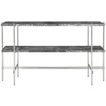 TS 2 Rack Console - Polished Steel / Grey Emperador Marble