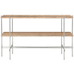 TS 2 Rack Console - Polished Steel / Taupe Travertine