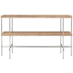 TS 2 Rack Console - Polished Steel / Taupe Travertine