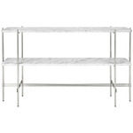 TS 2 Rack Console - Polished Steel / White Carrera Marble