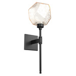 Gem Belvedere Wall Sconce - Matte Black / Amber