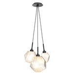 Gem Cluster Pendant - Matte Black / Amber