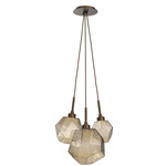 Gem Cluster Pendant - Flat Bronze / Bronze
