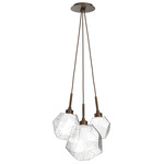 Gem Cluster Pendant - Flat Bronze / Clear