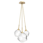 Gem Cluster Pendant - Gilded Brass / Clear