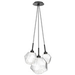 Gem Cluster Pendant - Matte Black / Clear