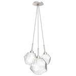 Gem Cluster Pendant - Beige Silver / Clear