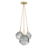 Gem Cluster Pendant - Gilded Brass / Smoke